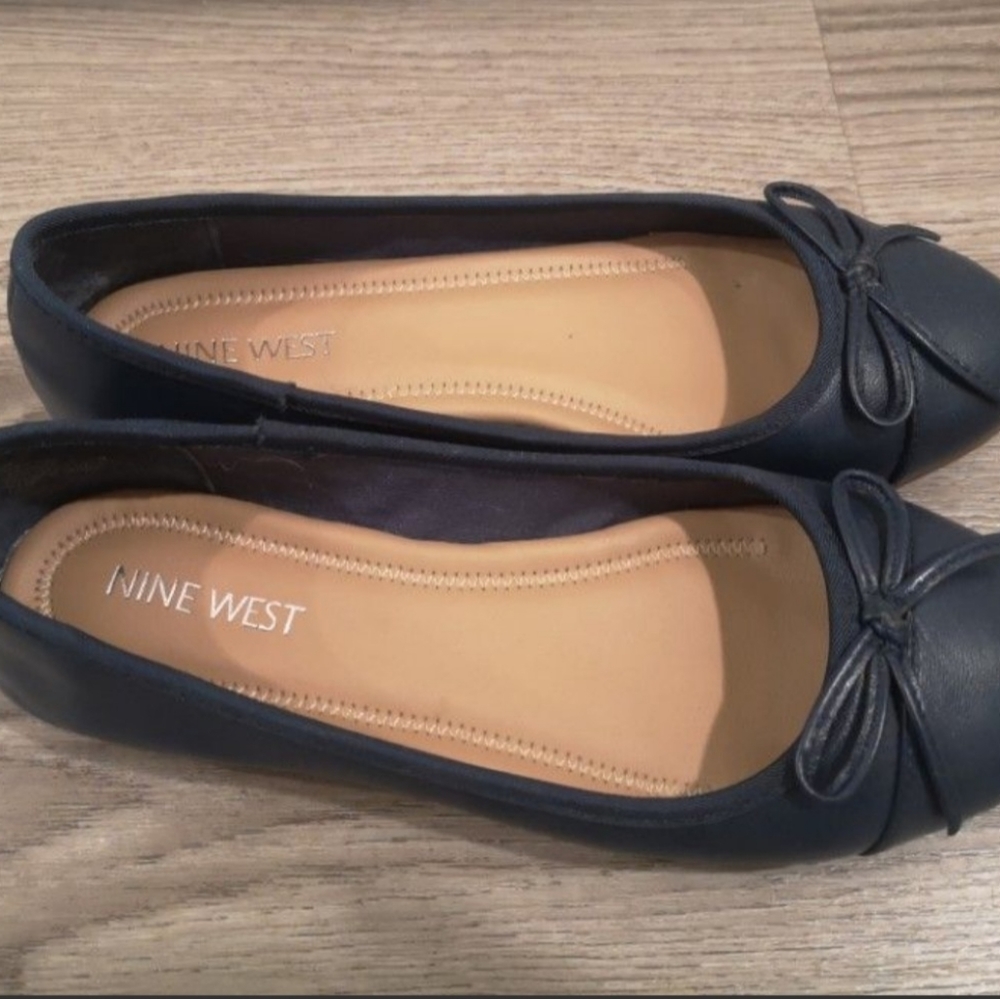 Nine West Navy Bow Ballet Flats
